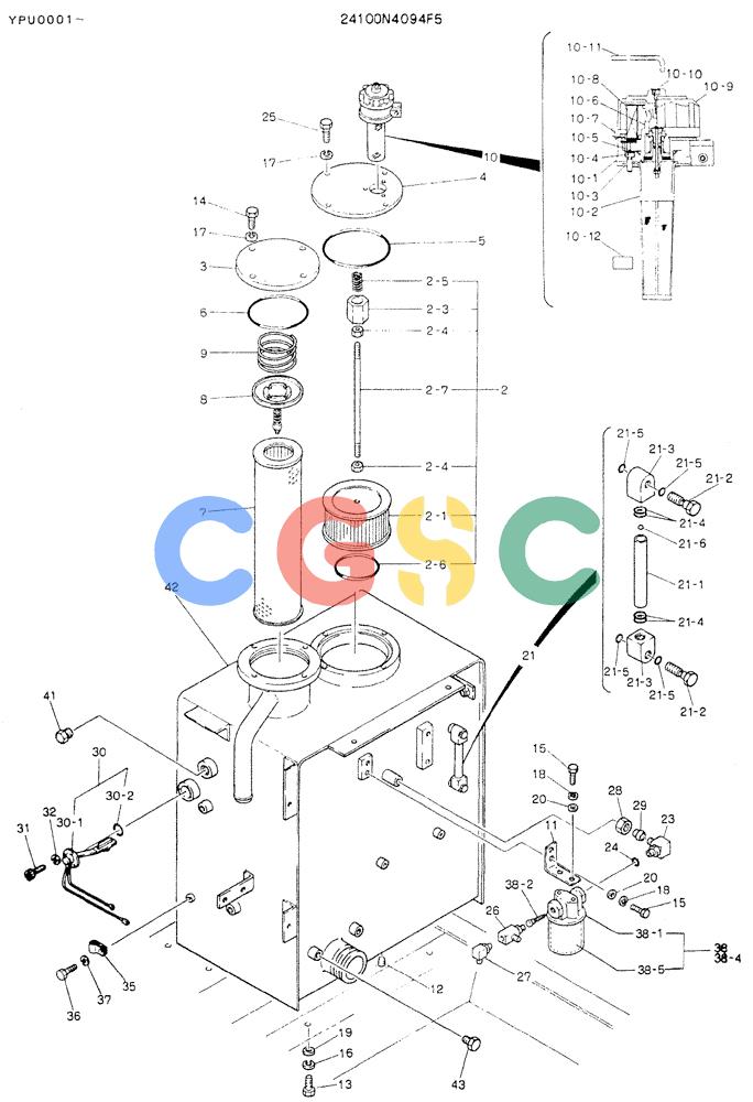神钢零件查询(K905LC) - MARK II EXCAVATOR ASN YPU00001 (1/87-12/03) (01-004) - TANK ASSY, HYDR Kobelco