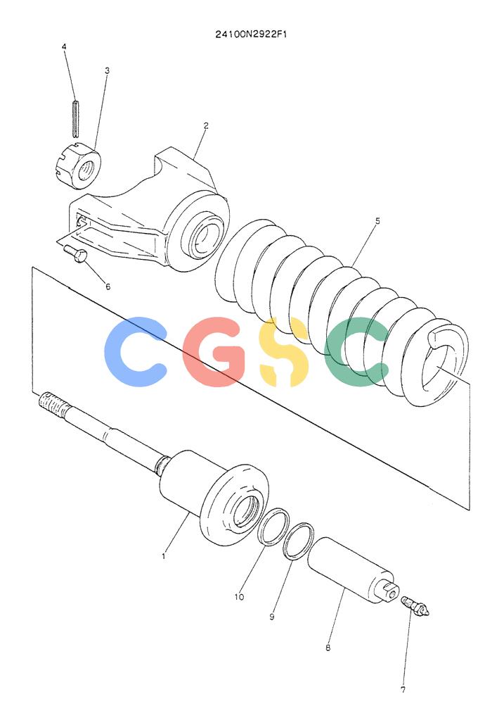神钢零件查询(K904L) - MARK II EXCAVATOR BTW LX1501 - LX1525 (1/88-12/03) (06-011) - SPRING ASSY, TRACK, P/N 24100N2922F1 Kobelco