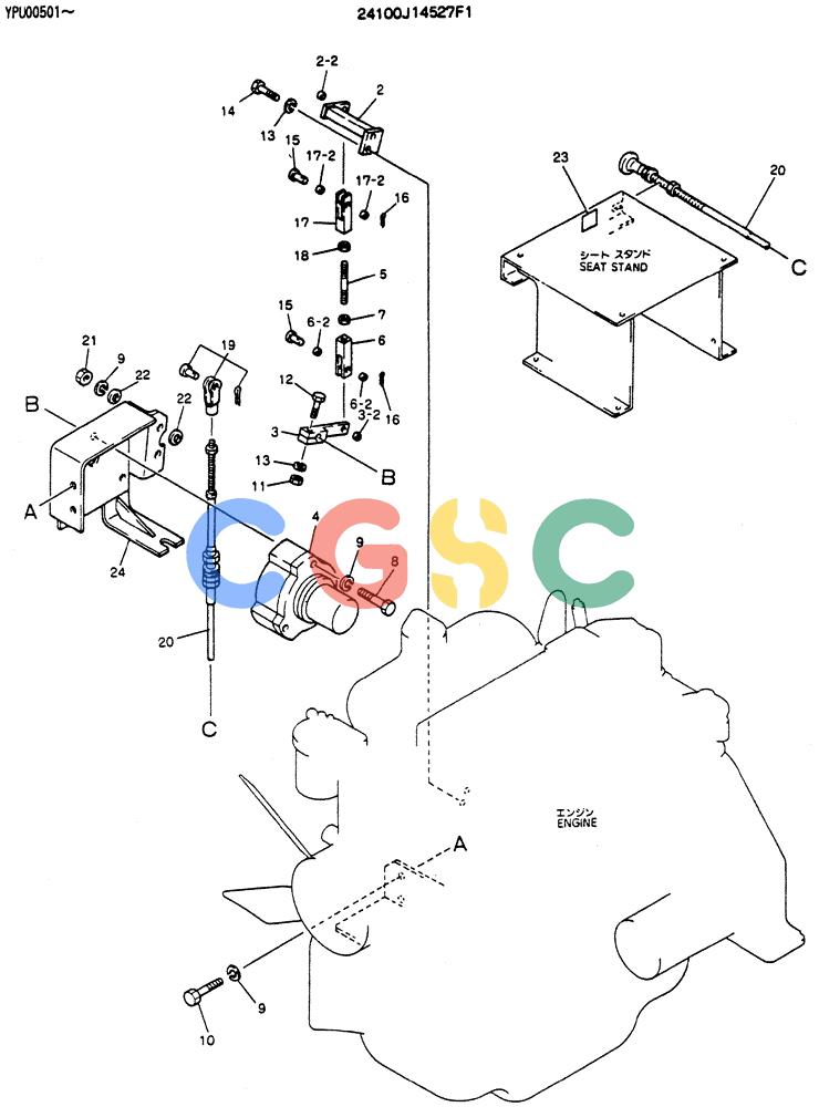 神钢零件查询(MD140C) - EXCAVATOR ASN YPU00501 (1/80-12/06) (05-006) - CONTROL ASSY, ENGINE Kobelco