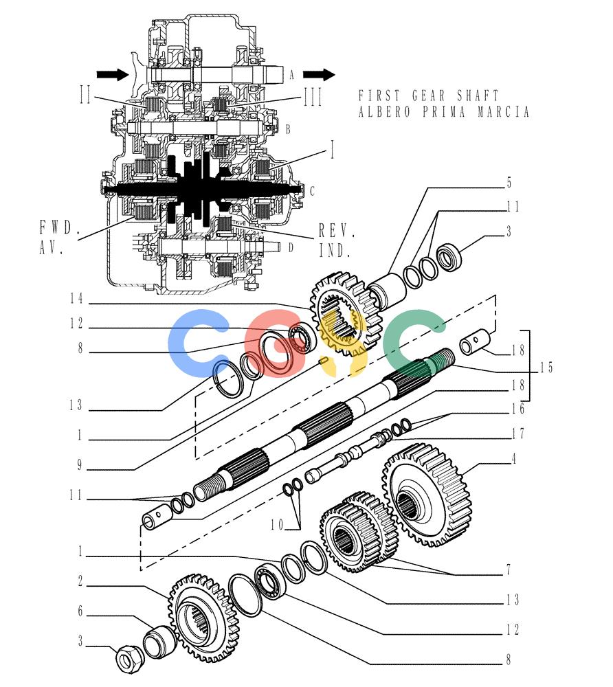 纽荷兰零件查询(DC180PS) - CRAWLER DOZER (11/00-) (1.211[17]) - TRANSMISSION - COMPONENTS New Holland Constructuion