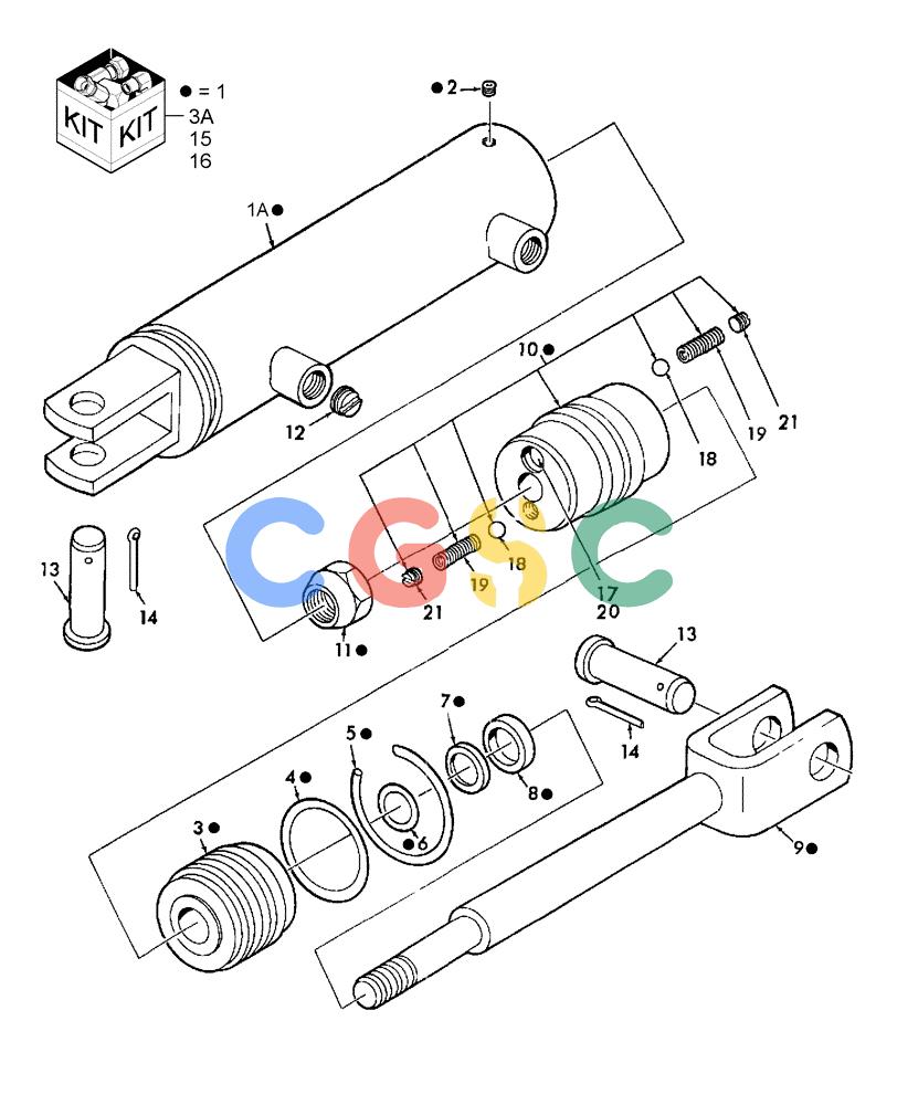 凯斯零件查询(SBX550) - CASE IH SQUARE BALER (11/01-8/08) (036[1]) - HYDRAULIC CYLINDER, TONGUE SWING, P.I.N. HBJ0003339 & PRIOR Case Agriculture