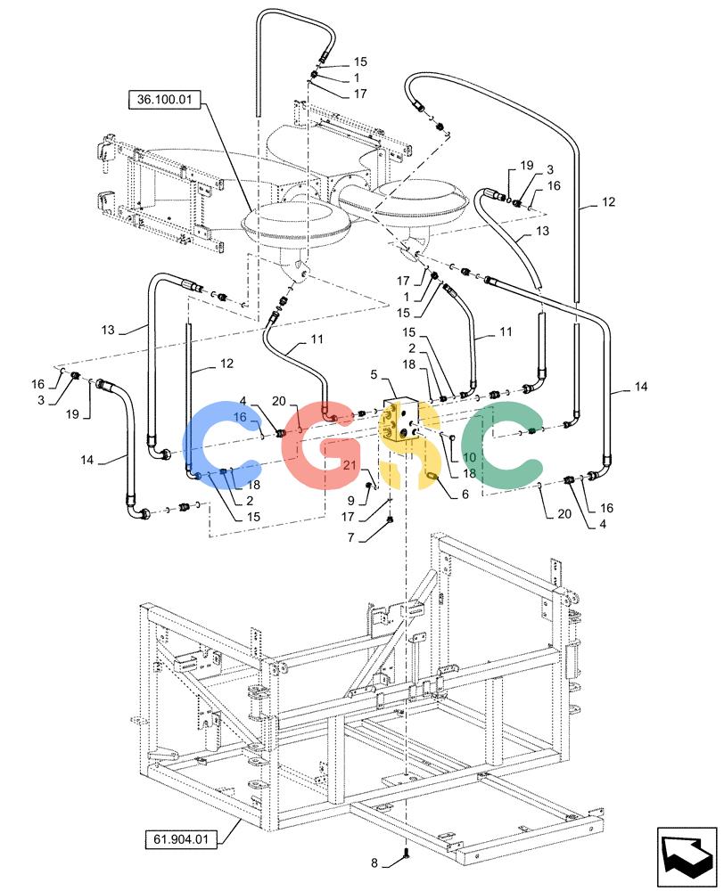 凯斯零件查询(810) - FLEX-AIR APPLICATOR - 2012 (2/12-) (35.526.01) - FAN LOOP HYDRAULIC GROUP Case Agriculture