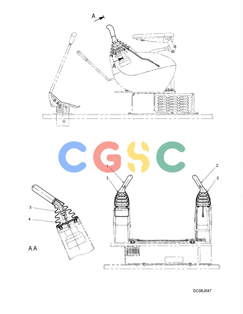 纽荷兰零件查询(E215B) - CRAWLER EXCAVATOR - TIER 3 (NA) - ASN N7DA21001 (1/07-) (1.032[00]) - GRIP ASSEMBLY (YN03M01974F1) New Holland Constructuion
