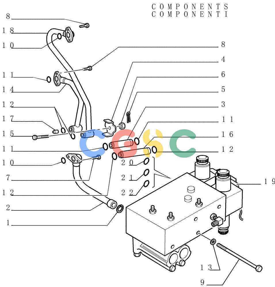 纽荷兰零件查询(DC180.B) - CRAWLER DOZER TIER 2 (3/03-) (1.211[06]) - TRANSMISSION - PIPING New Holland Constructuion