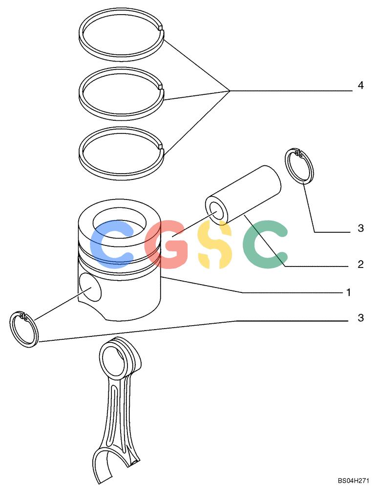 神钢零件查询(SK170-8) - ACERA MARK III EXCAVATOR - TIER 3 (NA) ASN YM04-U1601 - (5/07-12/12) (09-19[00]) - PISTON - ENGINE (101580510010) Kobelco