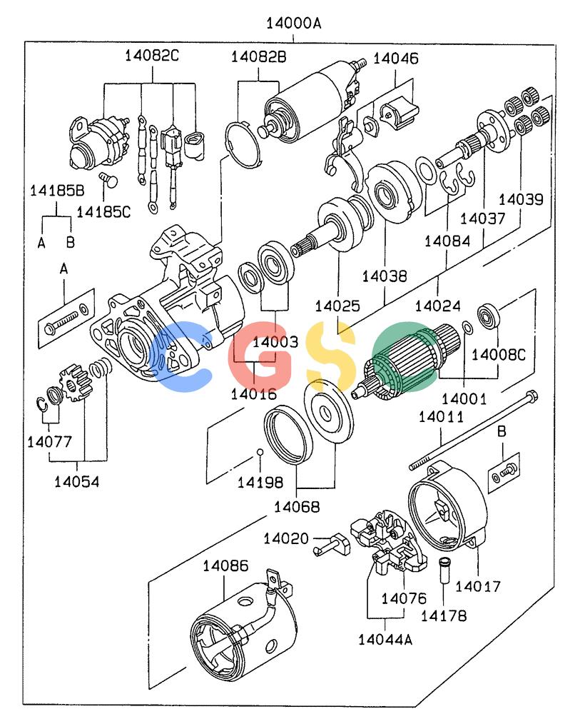 神钢零件查询(SK160LC-6E) - DYNAMIC ACERA EXCAVATOR 08/2004 ASN YM03U0523 (8/04-12/07) (09-035[02]) - STARTER Kobelco