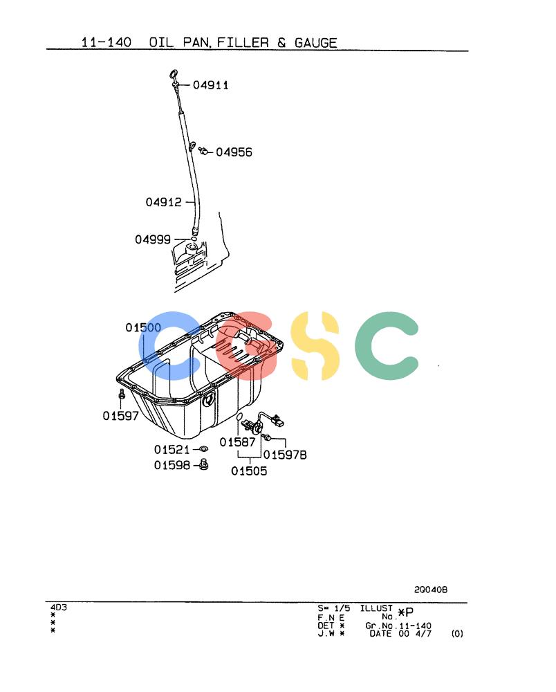 神钢零件查询(ED190LC-6E) - BLADE RUNNER EXCAVATOR/DOZER BTW YL03U0136 - YL03U0292 (1/05-12/06) (11-140) - OIL PAN, FILLER AND GAUGE Kobelco