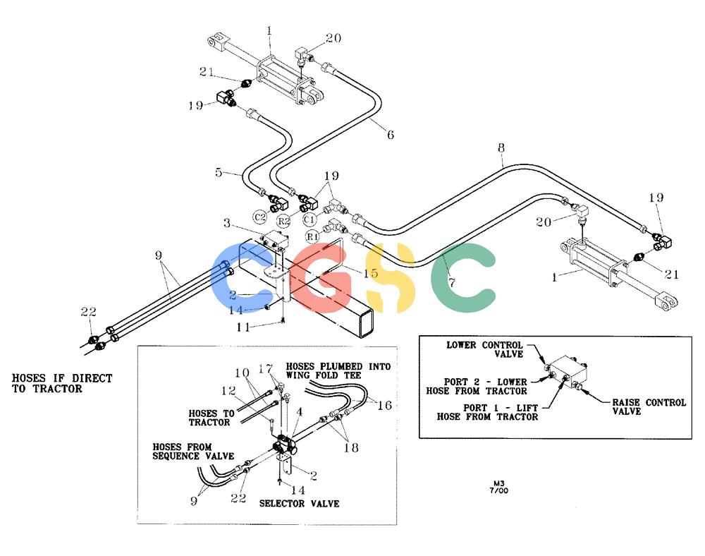 凯斯零件查询(ROW MARKERS) - FOR TOOLBAR APPLICATIONS - DMI (1/94-12/06) (35.100.04[01]) - HYDRAULICS - ROW MARKERS (3250 AND 3300) Case Agriculture