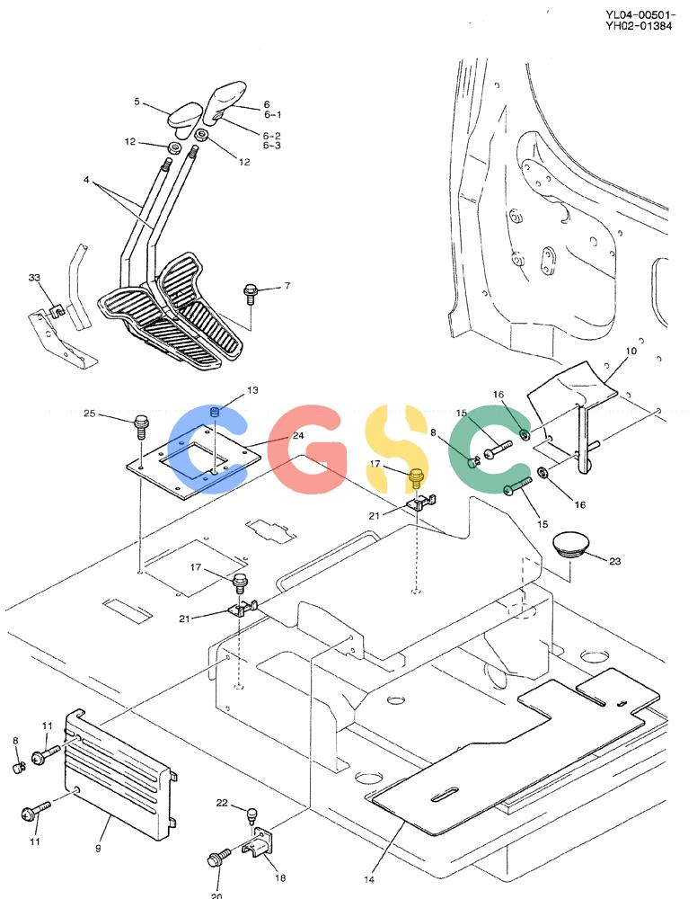 神钢零件查询(ED150-1E) - BLADE RUNNER EXCAVATOR/DOZER ASN YL05-00555 (11/03-12/04) (01-007[02]) - CONTROLS, OPERATORS Kobelco