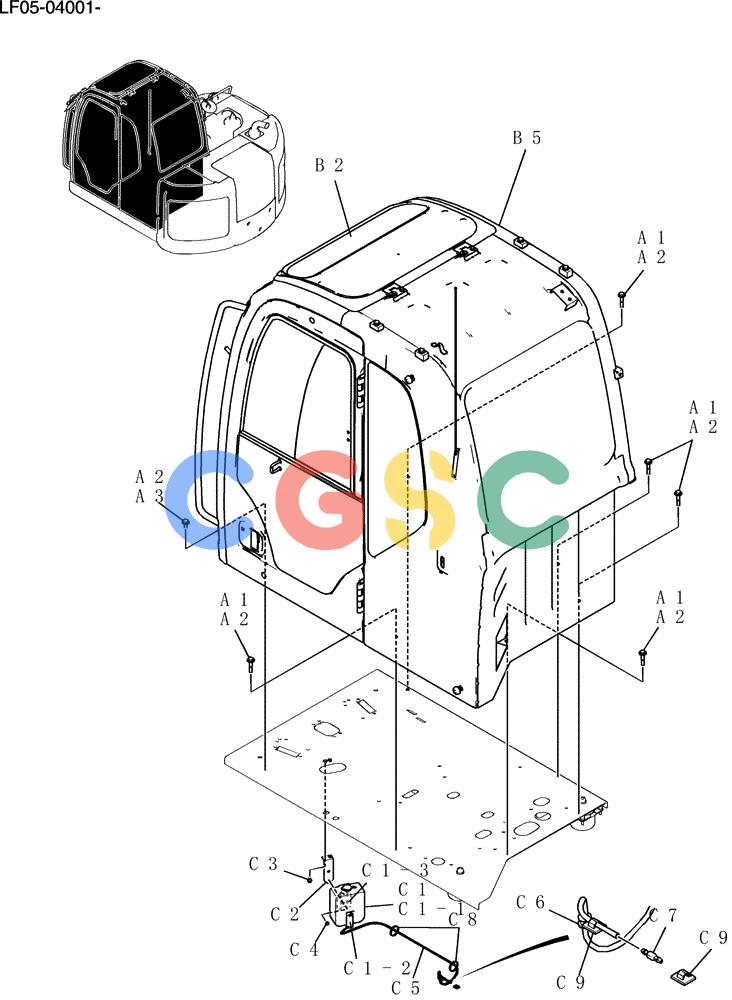 纽荷兰零件查询(E80BMSR) - CRAWLER EXCAVATOR ASN LF05-04001 - (N8TA18060) (176-17[1]) - CAB INSTAL (VANDALISM GUARD SPEC) New Holland Constructuion