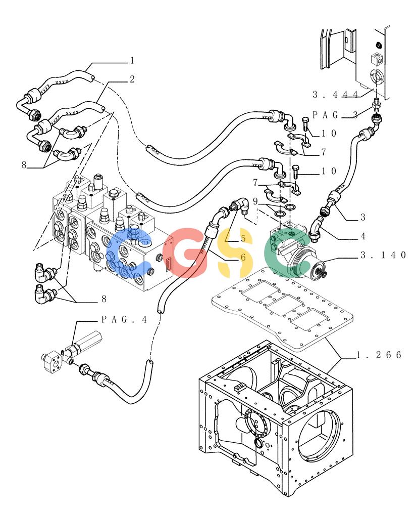 纽荷兰零件查询(DC150.B) - CRAWLER DOZER TIER 2 (3/03-) (3.434[05]) - HYDRAULIC SYSTEM PIPING New Holland Constructuion