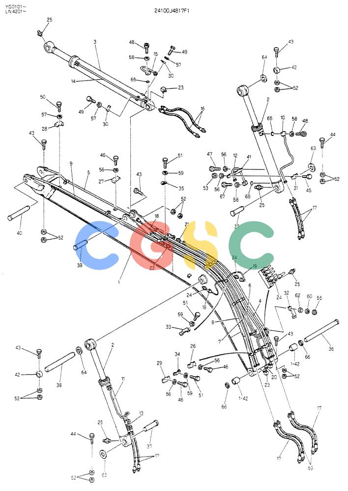 神钢零件查询(K907CLC) - EXCAVATOR BTW YG0101 - YG0500 (1/85-12/03) (09-030) - BOOM ASSY, 6.85M Kobelco