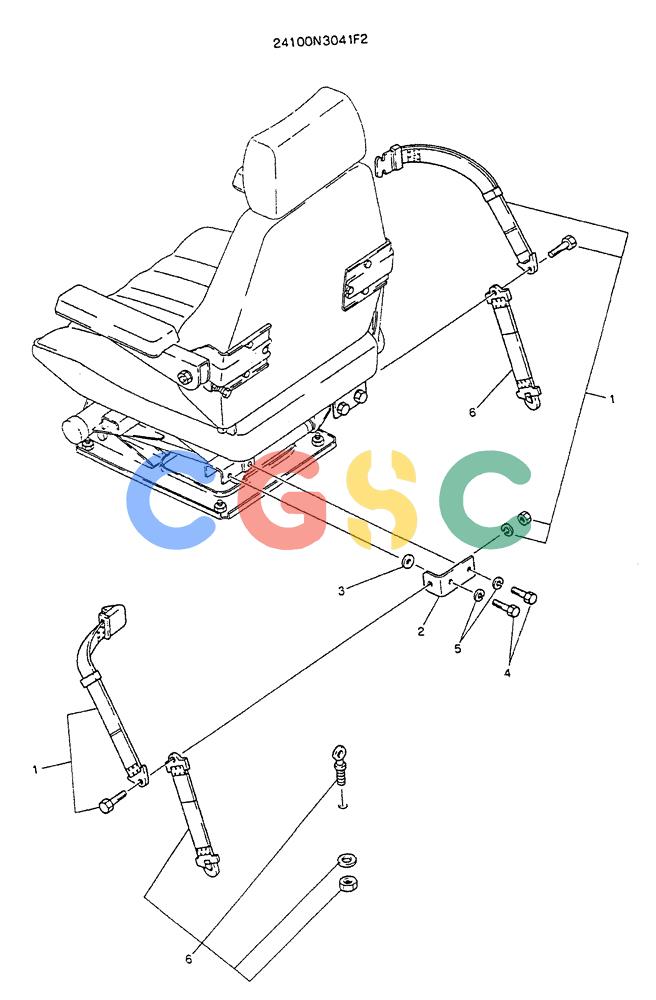 神钢零件查询(K905LC) - MARK II EXCAVATOR BTW YP1001 - YP1281. (4/89-12/03) (08-004) - BELT ASSY, SEAT Kobelco