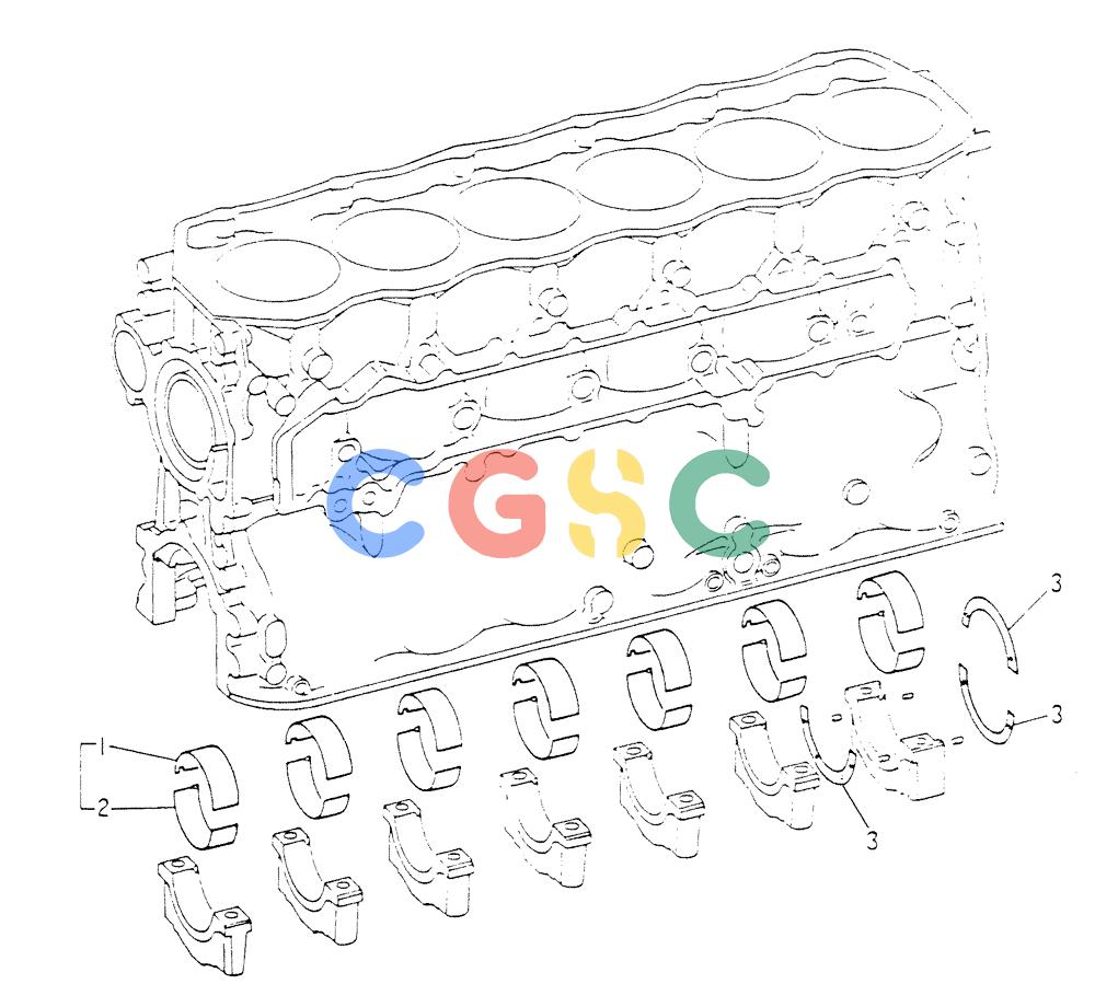 神钢零件查询(6D16-T) - MITSUBISHI DIESEL ENGINE - K907 & MD180LC (1/87-12/06) (01-003) - CRANKSHAFT BEARING Kobelco