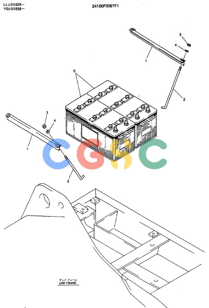 神钢零件查询(MD240C) - EXCAVATOR BTW LLU0301 - LLU0600 (1/80-12/06) (06-003) - BATTERY ASSY - 24100P3067F1 Kobelco