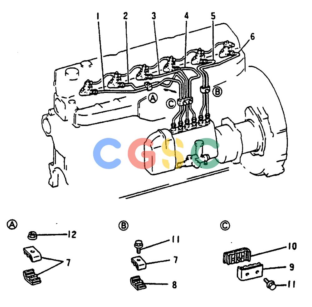 神钢零件查询(MD240C) - EXCAVATOR BTW LLU0301 - LLU0600 (1/80-12/06) (17-038) - FUEL INJECTION PIPE - 040-140B Kobelco