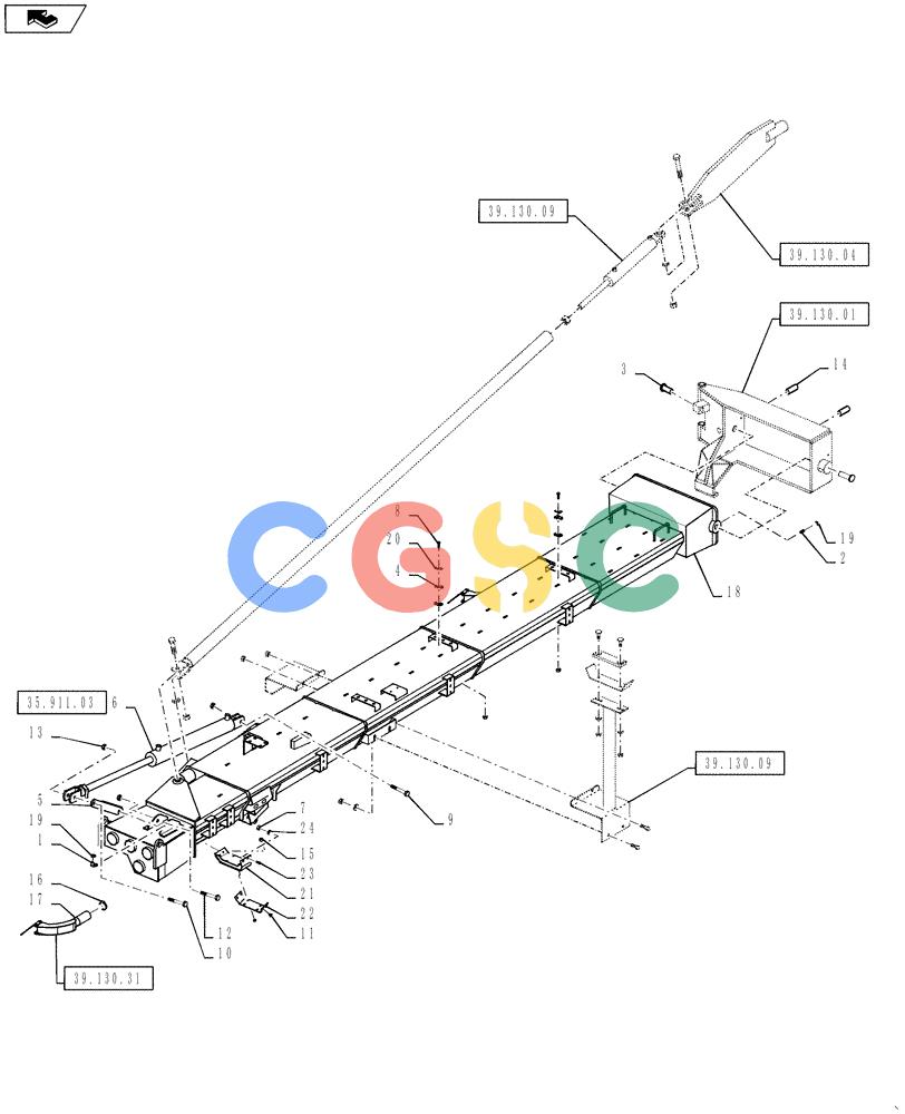 凯斯零件查询(810) - FLEX-AIR APPLICATOR - 2012 (2/12-) (39.130.08) - 60' BOOM, RH, INNER, 2-1/2" TUBES Case Agriculture