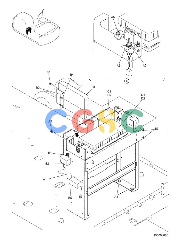 纽荷兰零件查询(E215B) - CRAWLER EXCAVATOR - TIER 3 (NA) - ASN N7DA21001 (1/07-) (5.043[00]) - CONTROLLER INSTALLATION (LONG REACH) (YN22E00267F1) New Holland Constructuion