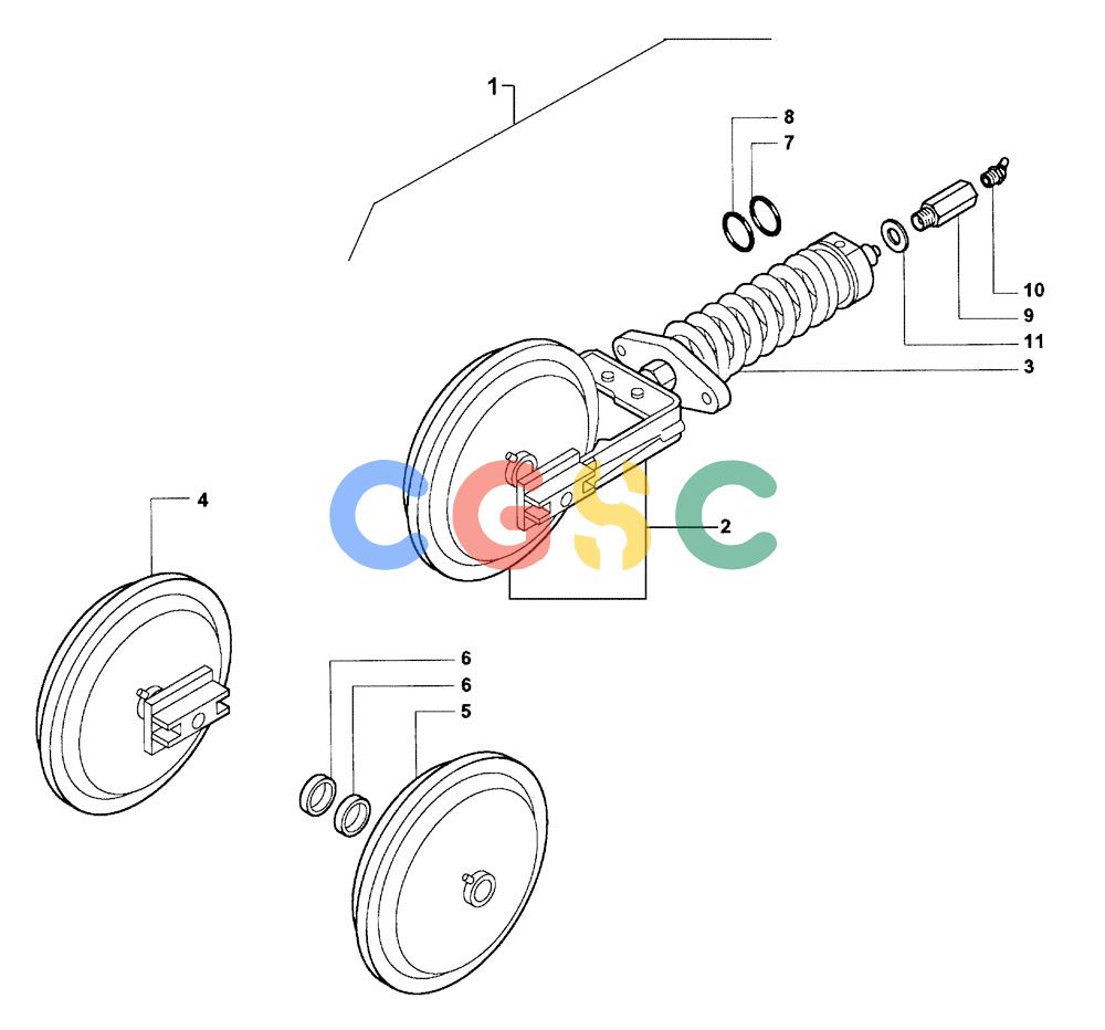 纽荷兰零件查询(DC70) - CRAWLER DOZER (N.A. VERSION) (4/99-) (4.346[01A]) - TRACK IDLER DC70 New Holland Constructuion