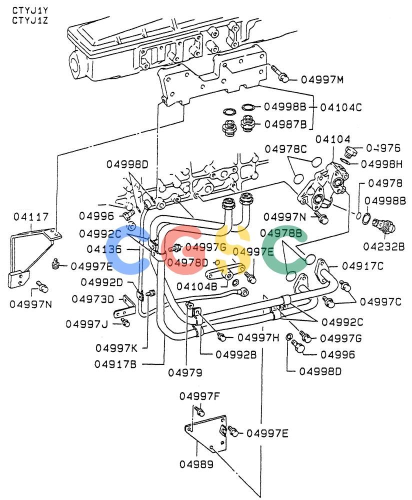 神钢零件查询(6D22-TC) - MITSUBISHI DIESL ENGINE - SK EXCAVATORS (1/06-12/06) (02-004[03]) - OIL LINE Kobelco
