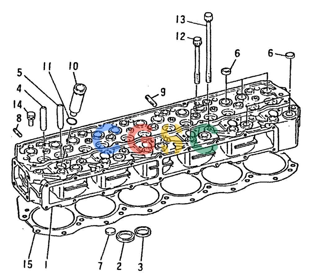 神钢零件查询(6D16-T) - MITSUBISHI DIESEL ENGINE - K909LC & MD240BLC (1/87-12/06) (01-010) - CYLINDER HEAD Kobelco