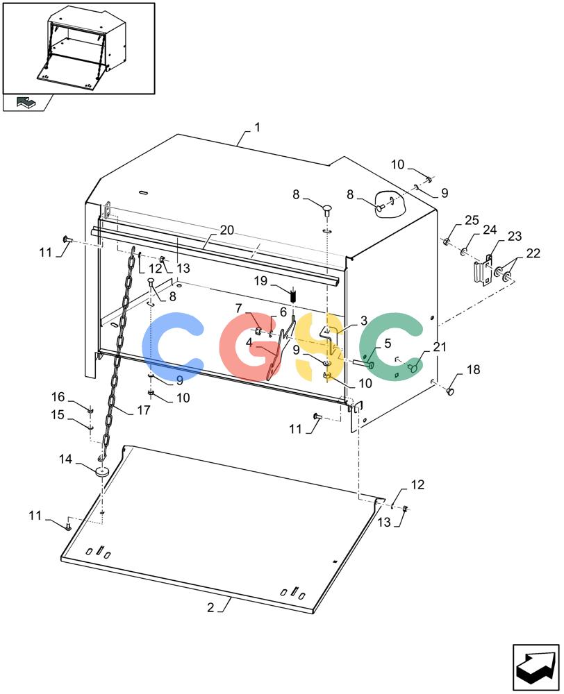 凯斯零件查询(LB433S) - BIG RECTANGULAR BALER (9/08-12/12) (08.14[01]) - STORAGE BOX Case Agriculture