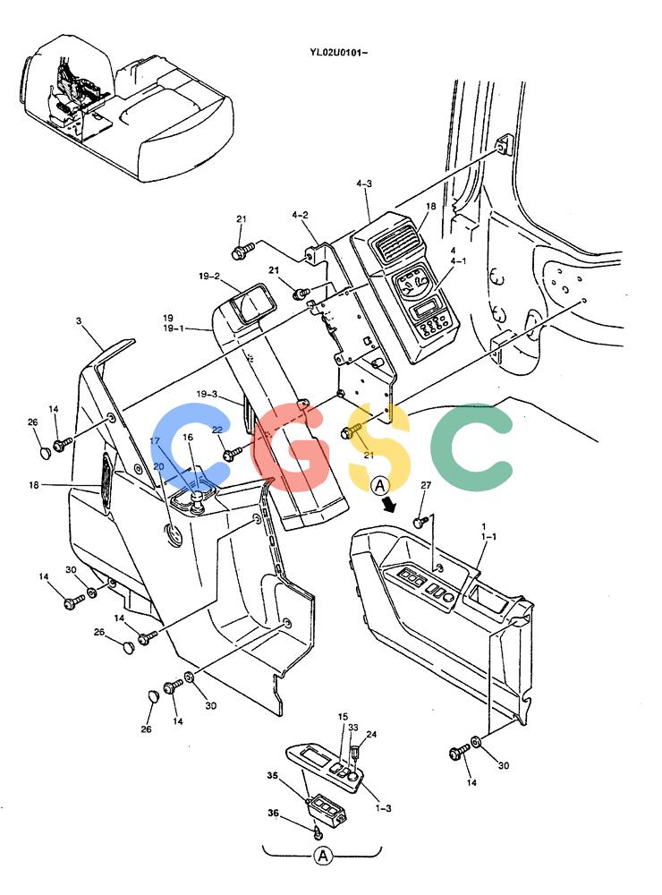 神钢零件查询(ED190LC) - BLADE RUNNER EXCAVATOR/DOZER BTW YL02U0101 - YL03U0135 (1/02-12/06) (01-057[01]) - PANEL ASSY, INSTRUMENT Kobelco
