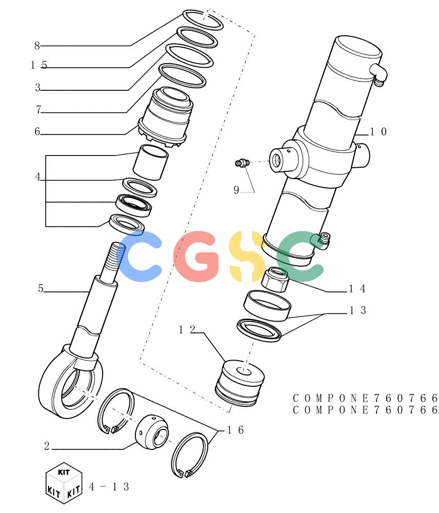 纽荷兰零件查询(D150) - CRAWLER DOZER (1/05-) (3.443[03]) - LIFT CYLINDERS - FRONT IMPLEMENT - VERSION (01-02-03) New Holland Constructuion