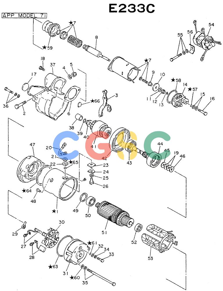 神钢零件查询(NE6(T)04) - NISSAN DIESEL ENGINE (1/86-12/98) (08-008) - MOTOR STARTING (INNER PARTS) "NIKKO MAKE" Kobelco