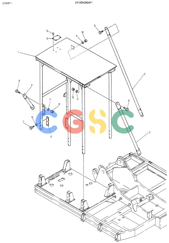 神钢零件查询(K903B) - EXCAVATOR ASN LE3401 (1/85-12/03) (02-012) - GUARD ASSY, P/N 24100N2804F1 Kobelco