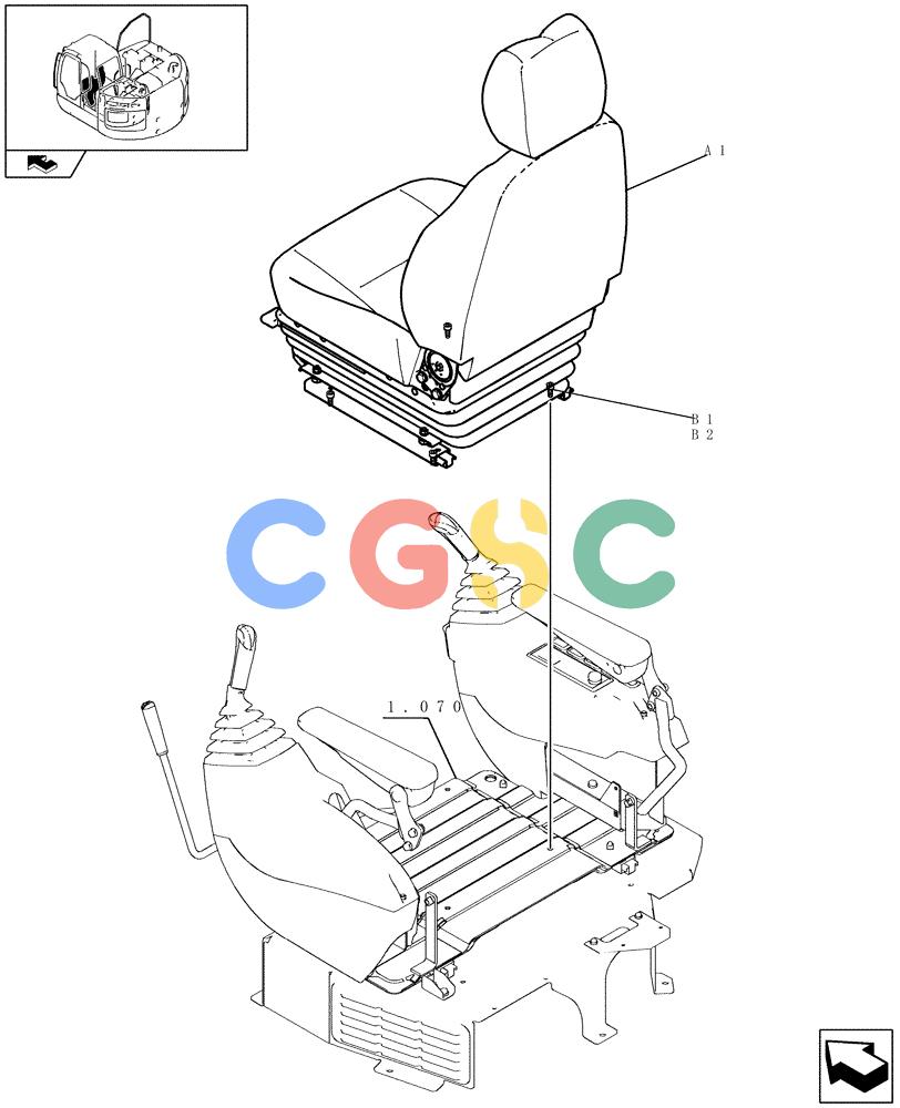 纽荷兰零件查询(E235BSR) - CRAWLER EXCAVATOR (5/07-) (1.250[10]) - SEAT INSTAL New Holland Constructuion
