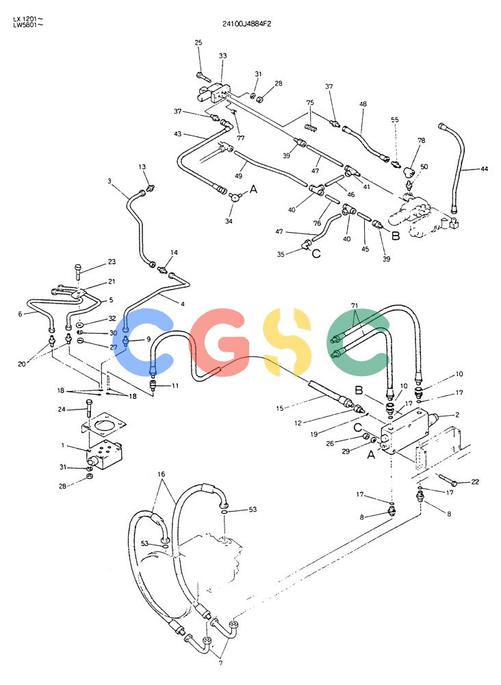 神钢零件查询(K904DL) - EXCAVATOR ASN LX1201 (1/84-12/03) (03-012[01]) - CONTROL ASSY (EXTRA) Kobelco