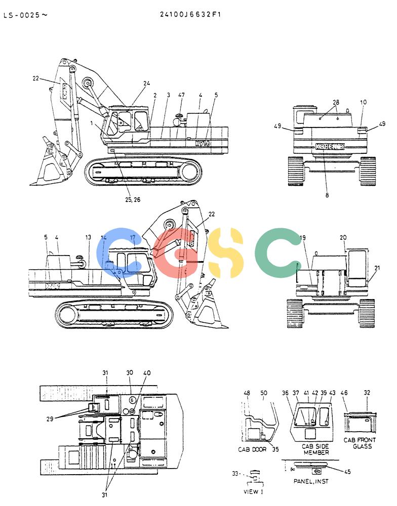 神钢零件查询(K916LC) - EXCAVATOR ASN YS0119 (1/87-12/03) (08-041) - LABEL NAME PLATE (RIGID TYPE) Kobelco