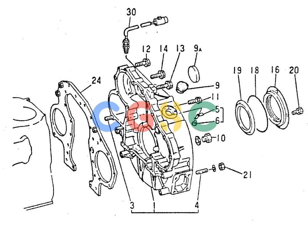 神钢零件查询(MD240C) - EXCAVATOR ASN LLU00601 (1/80-12/06) (17-004) - FLYWHEEL HOUSING Kobelco