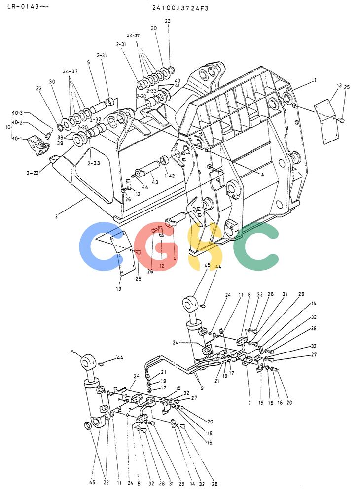 神钢零件查询(K914) - EXCAVATOR ASN LR-0143 (1/79-12/03) (08-023) - BUCKET ASSY 2.0M³ P/N 24100J3724F3 Kobelco