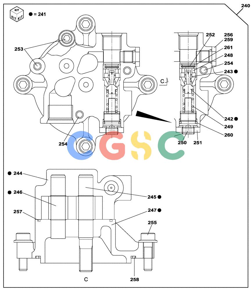 纽荷兰零件查询(E805) - CRAWLER EXCAVATOR TIER 3 (7/06-) (08-104-00[01]) - HIGH PRESSURE PUMP - PUMP, PILOT CONTROL New Holland Constructuion