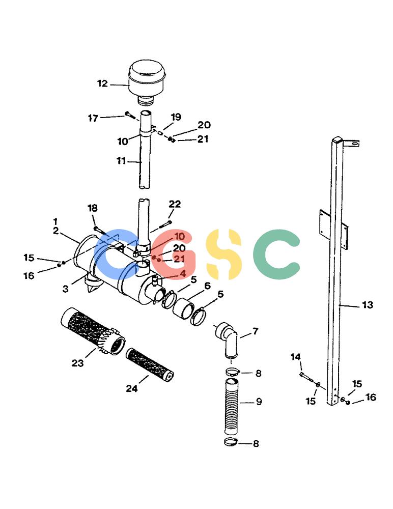 凯斯零件查询(1100) - CONCORD AIR SYSTEM (10/97-12/00) (E40) - AIR CLEANER Case Agriculture