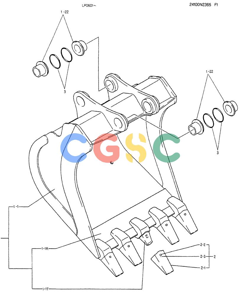 神钢零件查询(K905LC) - EXCAVATOR BTW YP0115 - YP0301 (1/85-12/03) (07-012) - BUCKET ASSY, LOCK Kobelco