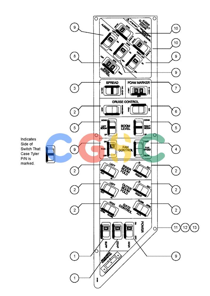 凯斯零件查询(438) - FLEX-AIR APPLICATOR - 1999 (2/99-3/03) (22-001) - FLEX-AIR CONTROL PANEL Case Agriculture