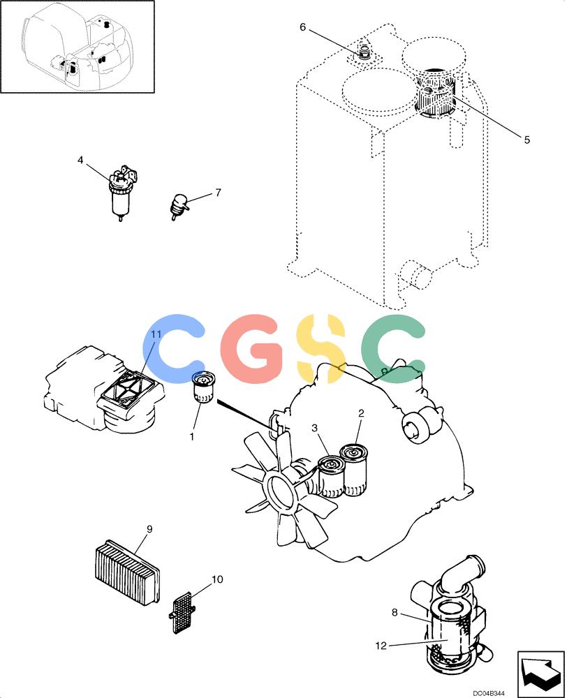 纽荷兰零件查询(E130) - CRAWLER EXCAVATOR (N.A.) (1/06-) (02 -32[00]) - ENGINE FILTERS New Holland Constructuion