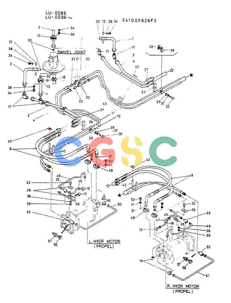 神钢零件查询(K935) - EXCAVATOR SUPPLEMENT ASN LU00154 (1/76-12/03) (06-013) - HYDR LINES, LOW Kobelco