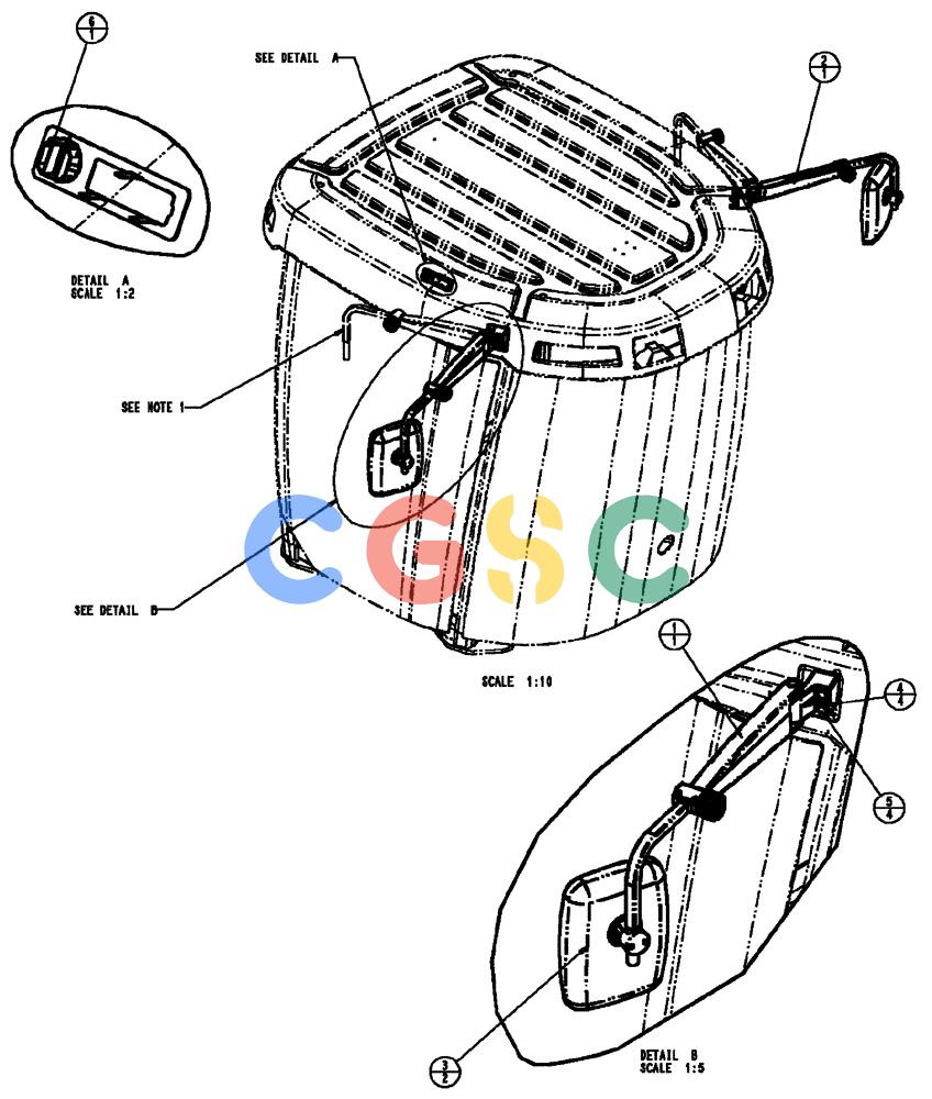 凯斯零件查询(FLX3510) - FLOATER (8/04-8/06) (01-030) - MIRROR ASSEMBLY, MANUAL Case Agriculture