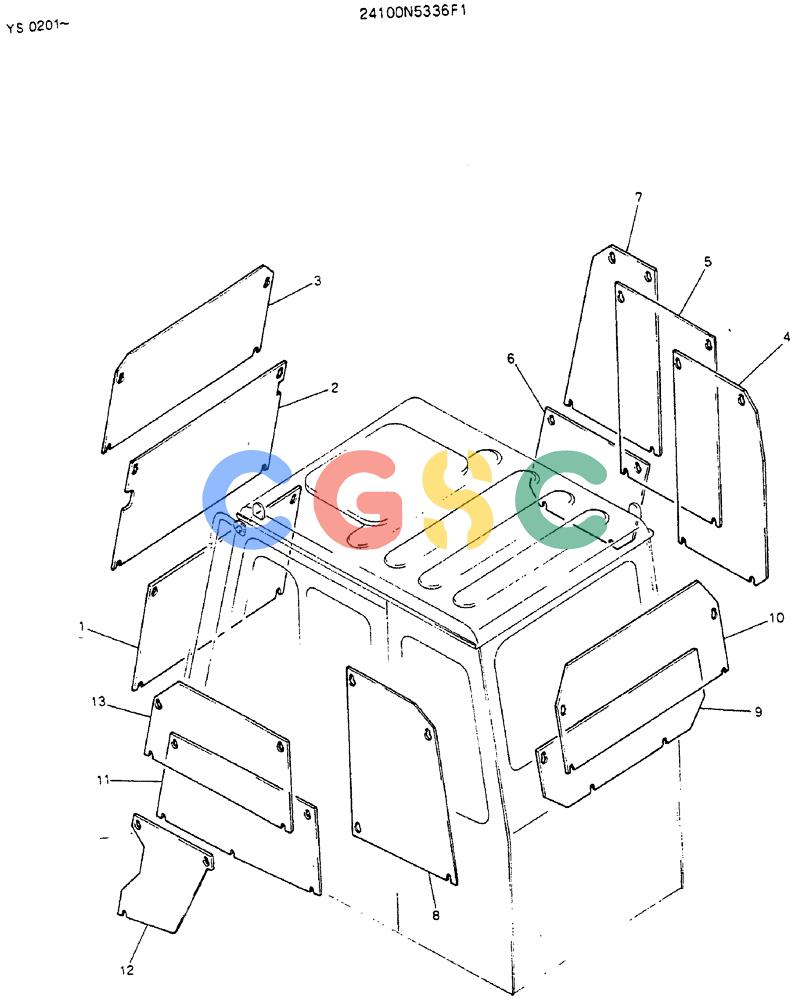 神钢零件查询(MD450BLC) - EXCAVATOR BTW TS0201 - TS0394 (1/80-12/06) (08-002) - GUARD ASSY Kobelco