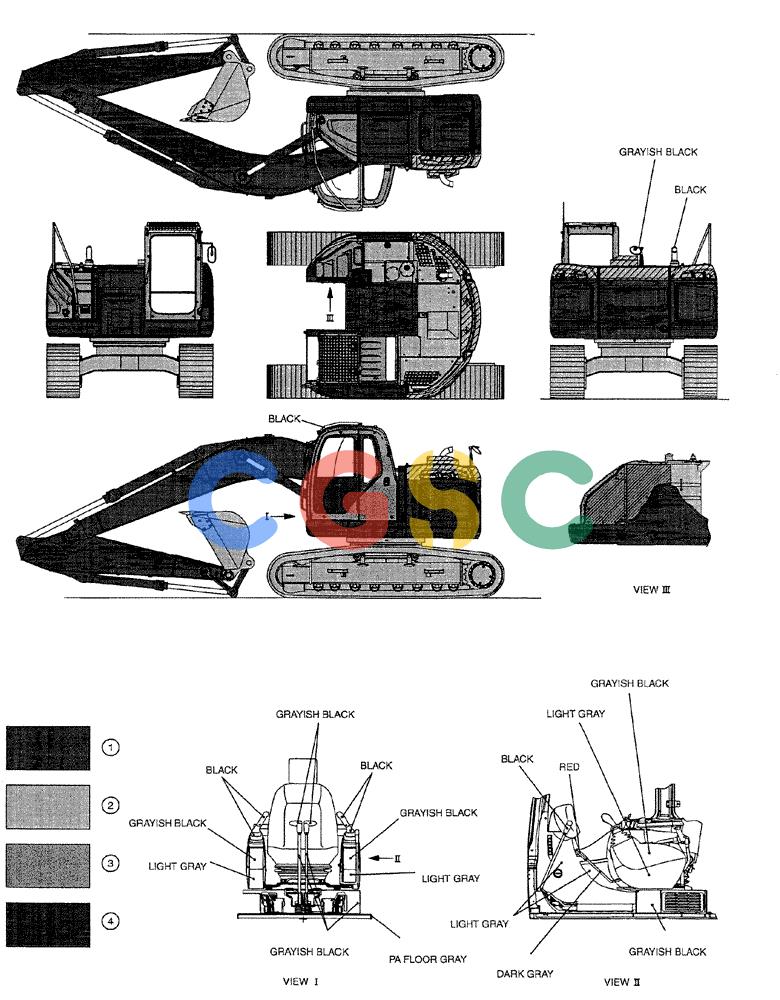 纽荷兰零件查询(E235BSRNLC) - CRAWLER EXCAVATOR ASN YU05-02001 (00-004) - PAINT COLOR New Holland Constructuion