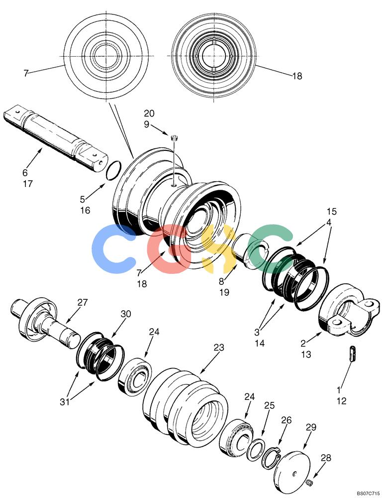 纽荷兰零件查询(D75) - CRAWLER DOZER - NA (1/06-) (05-07) - TRACK ROLLER New Holland Constructuion