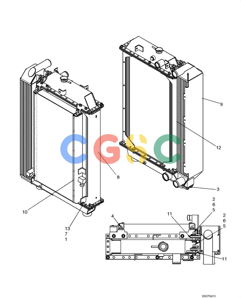 纽荷兰零件查询(D85B) - CRAWLER DOZER TIER 3 (3/08-) (02-04) - RADIATOR - COOLING New Holland Constructuion