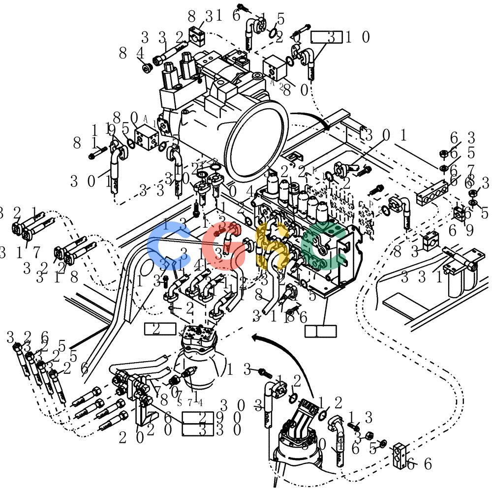 纽荷兰零件查询(EC215) - CRAWLER EXCAVATOR (11/99-) (20.310[005]) - HYDRAULIC SYSTEM HIGH PRESSURE (S/N 721690-UP) New Holland Constructuion