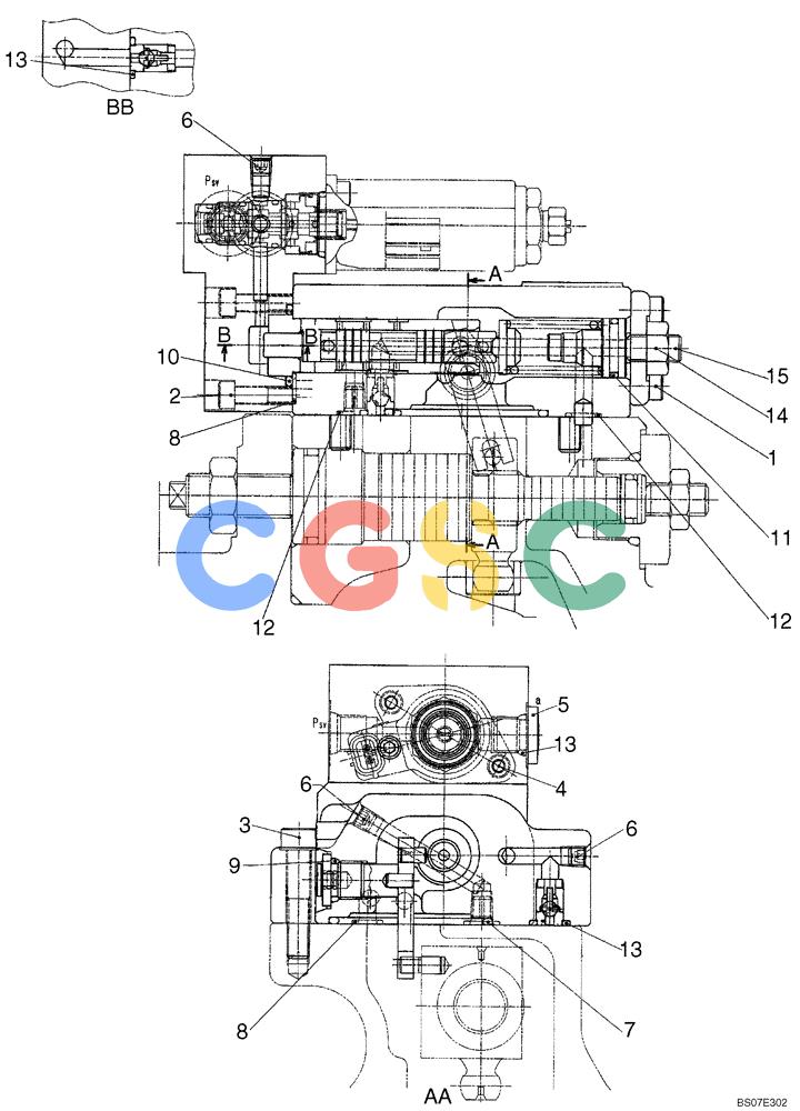 纽荷兰零件查询(E175B) - CRAWLER EXCAVATOR TIER 3 (NA) - N7DA16301 - (5/07-) (08-14-03[00]) - REGULATOR ASSEMBLY (YM10V01002F2) New Holland Constructuion