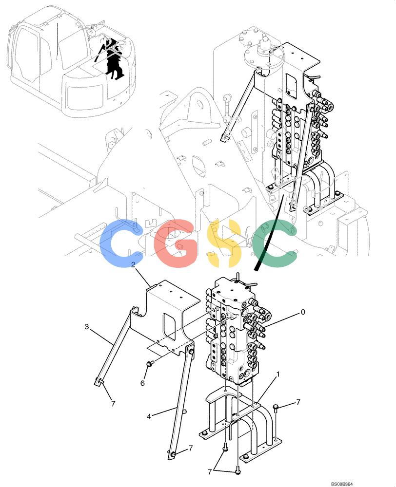 纽荷兰零件查询(E70BSR) - COMPACT CRAWLER EXCAVATOR BTW YT05-15001 - 18000 (NA) (4/08-) (02-18-00[00]) - VALVE INSTALLATION (MAIN) (YT64H00095F1) New Holland Constructuion