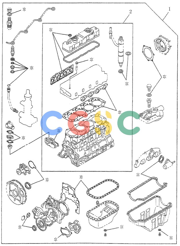 纽荷兰零件查询(E80BMSR) - CRAWLER EXCAVATOR ASN LF05-04001 - (N8TA18060) (B118M-05A) - ENGINE GASKET KIT New Holland Constructuion